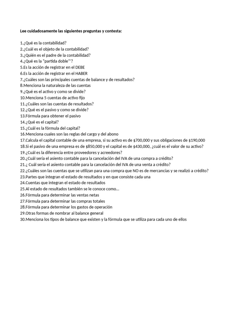 Examen Conta Basica Semanal Pdf Contabilidad Economias