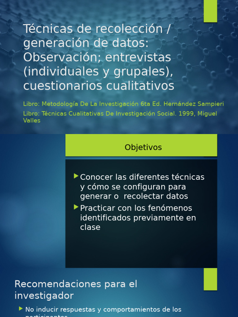 7 Técnicas de Recolección de Datos | PDF | Observación | Investigación ...