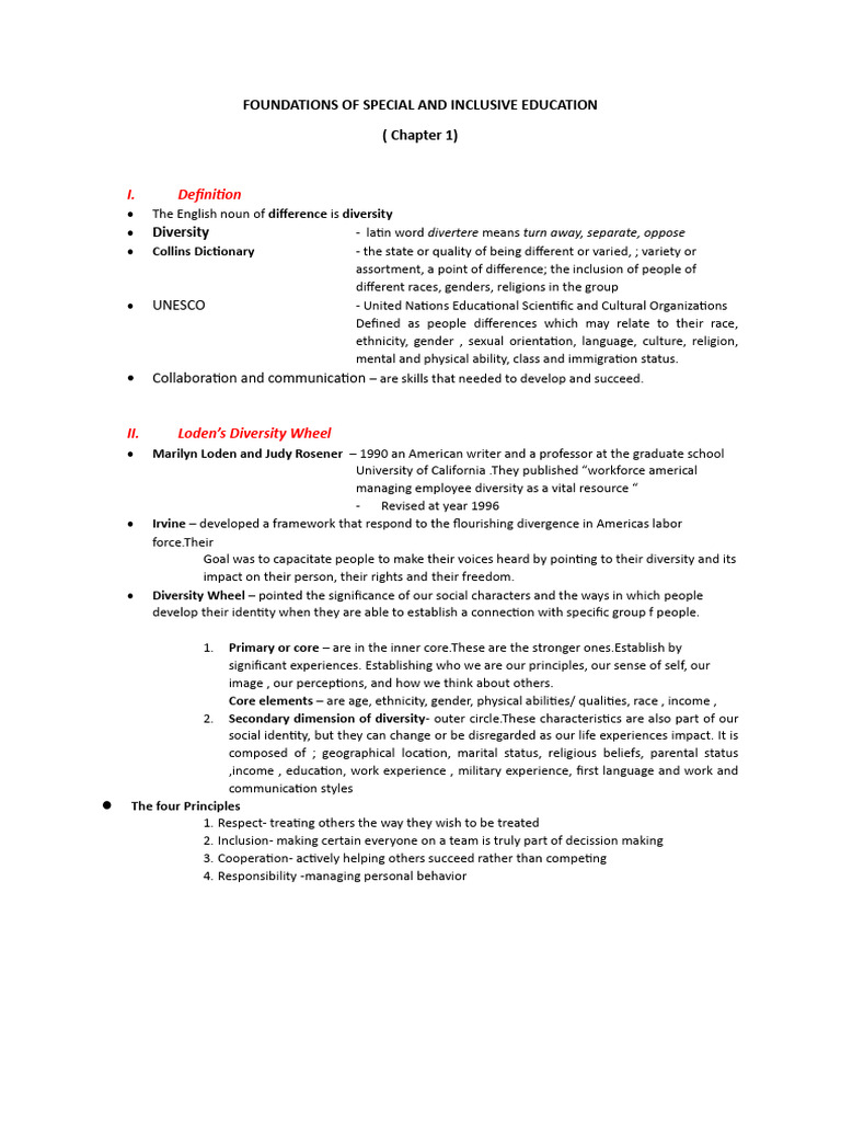 Foundations of Inclusive Education Insights | PDF | Disability ...