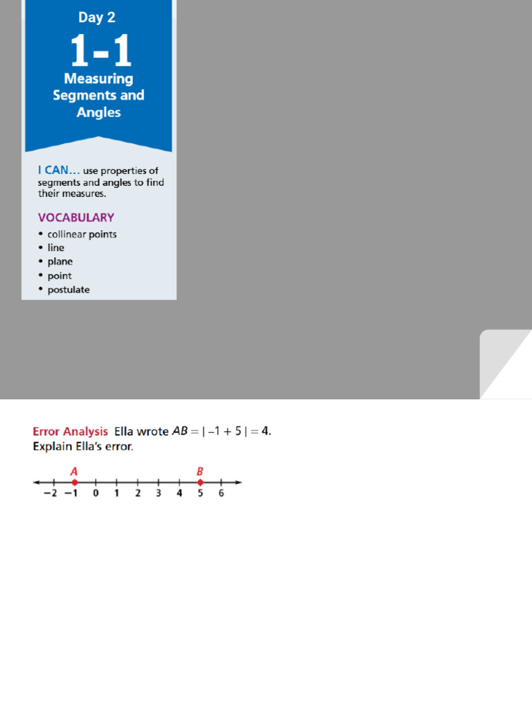 1-1 Measuring Segments and Angles Day 2 | PDF