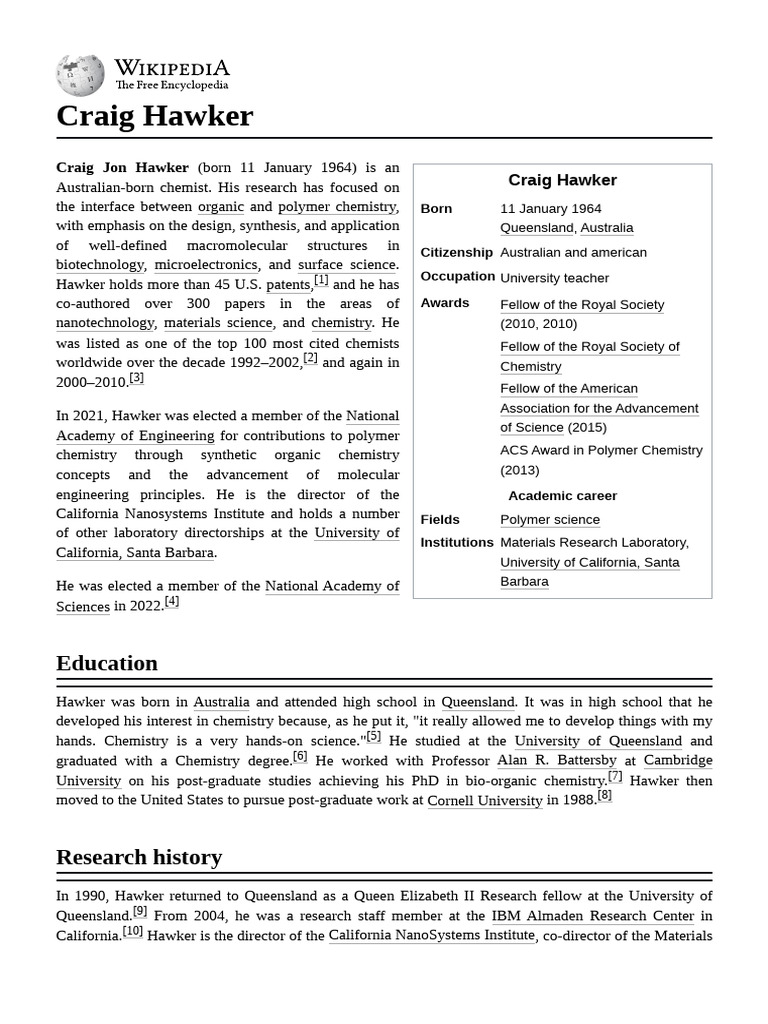 Craig Hawker Pdf Physical Sciences Science