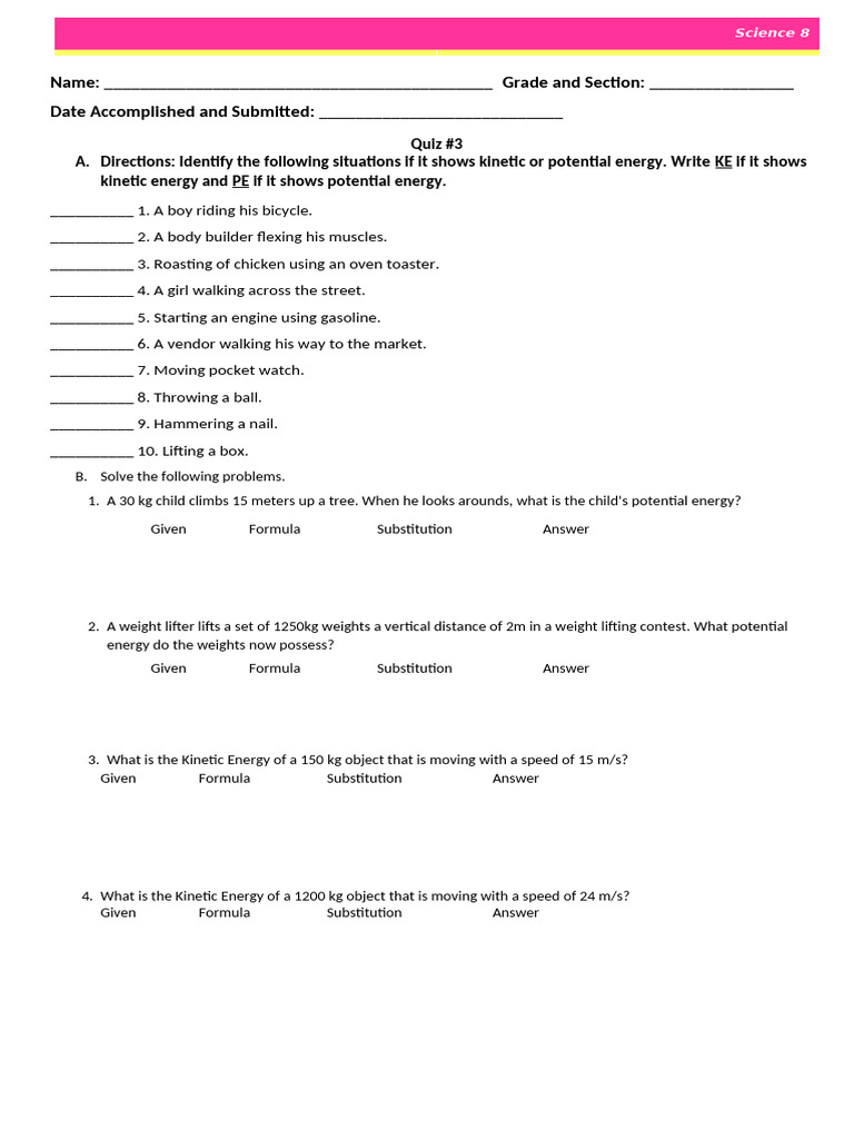 Grade 8 Quiz Pdf