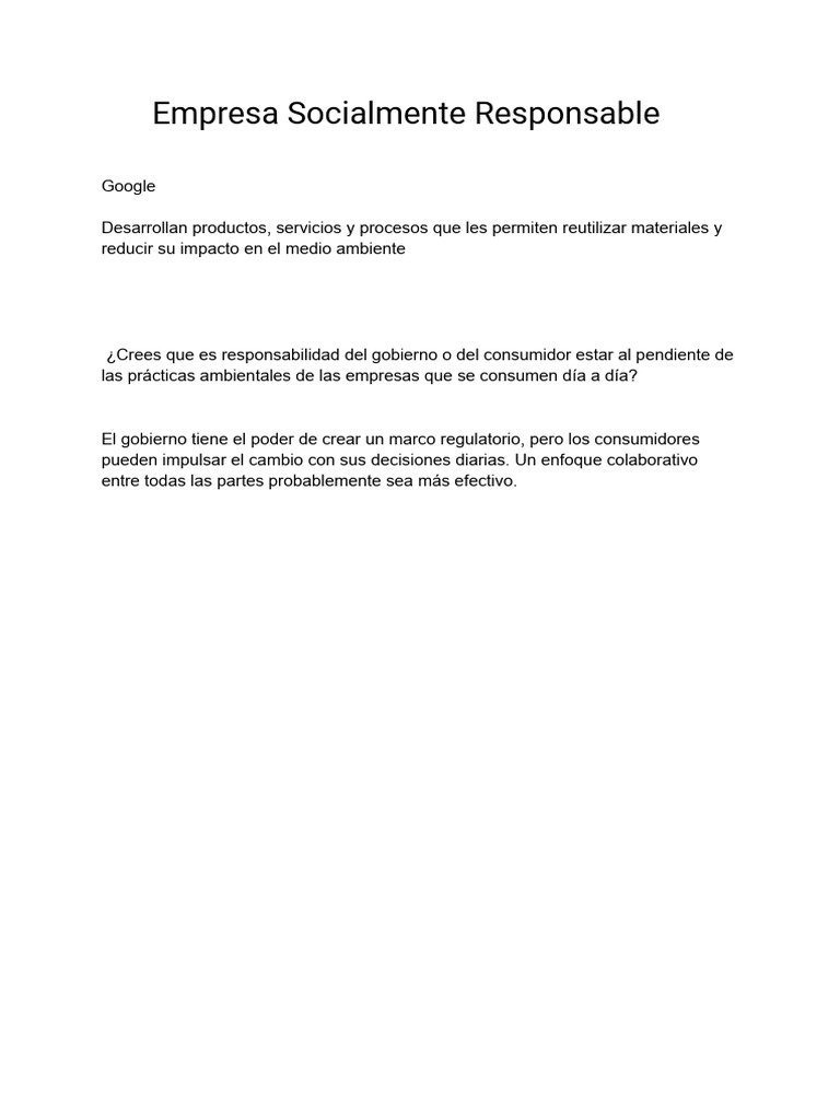 Empresa Socialmente Responsable | PDF