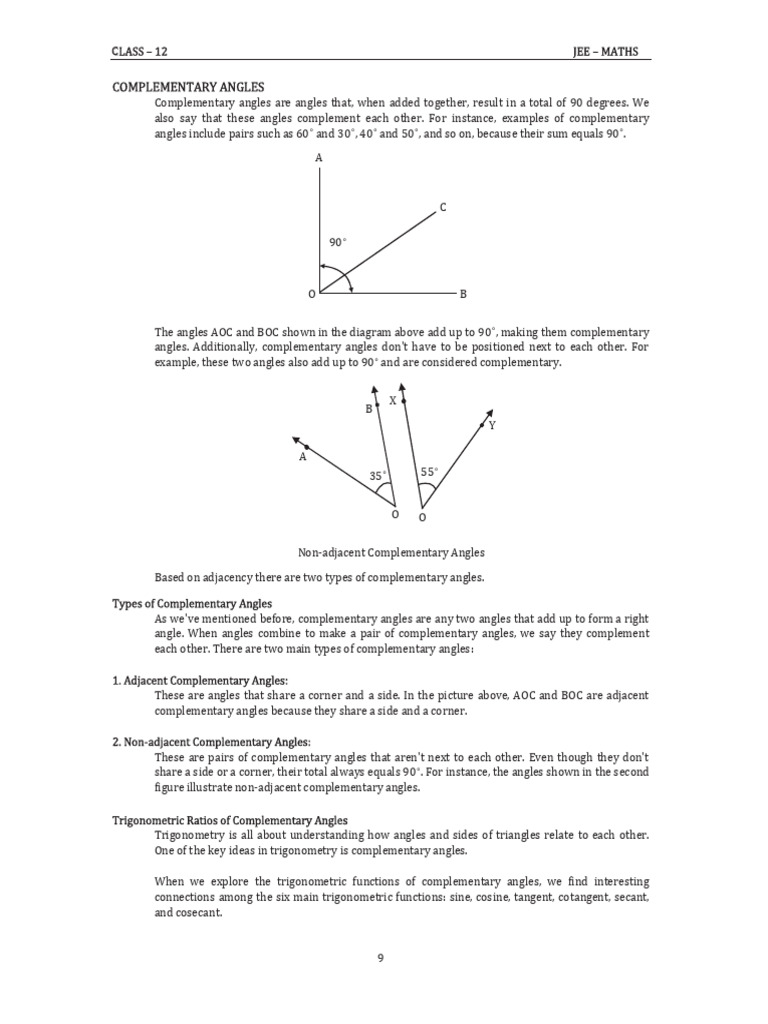 JEE Mat CH 18 Complementary - Angl | PDF