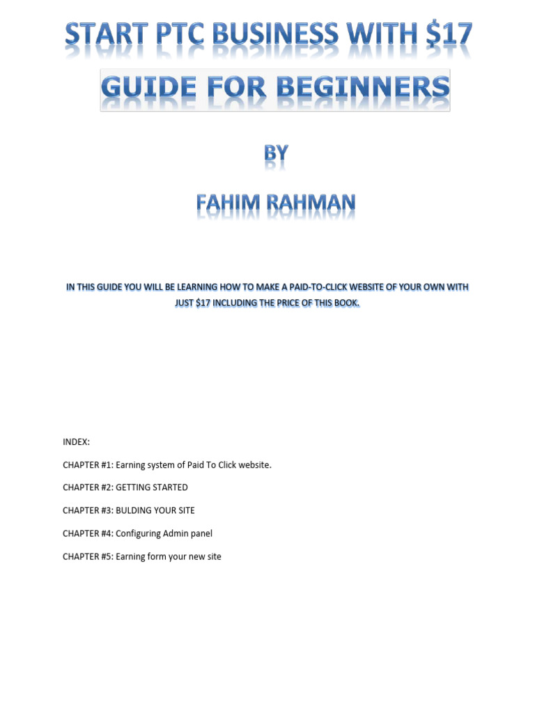 Start Your PTC Business With $19 (Guide For Beginners) | PDF | Computing |  Software