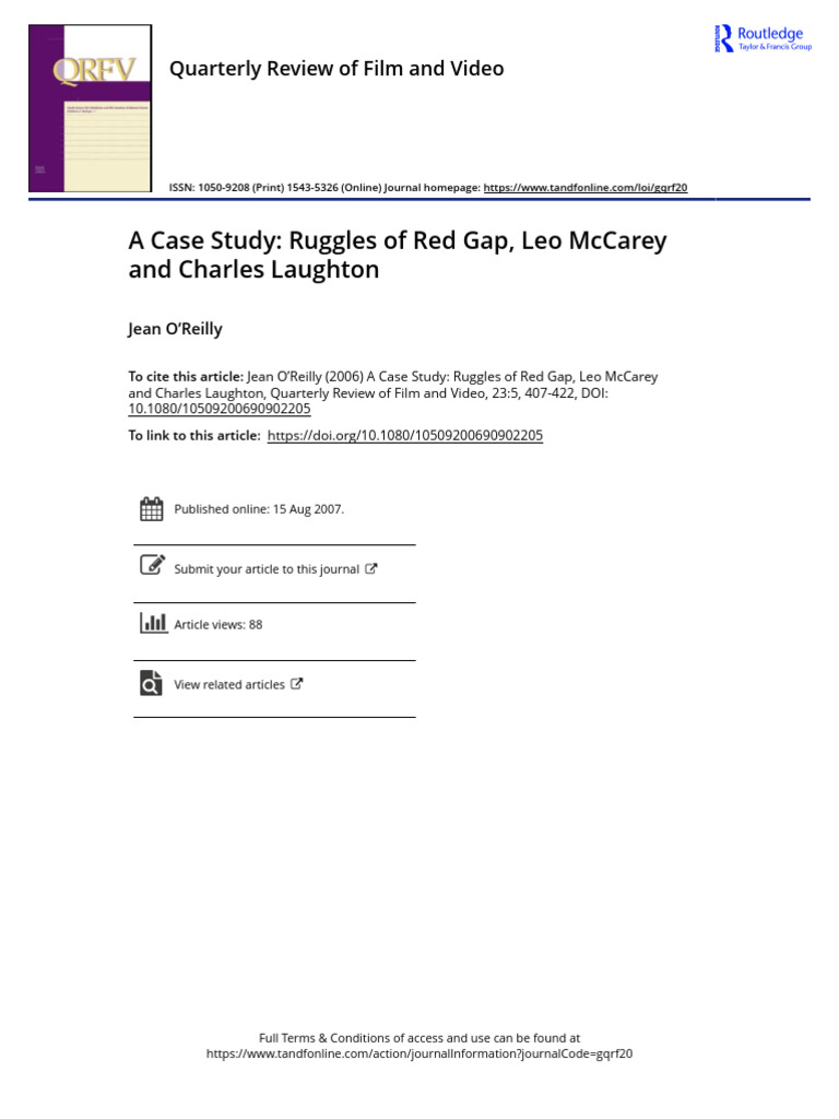 RUGGLES OF RED GAP - A Case Study Ruggles of Red Gap Leo McCarey and ...