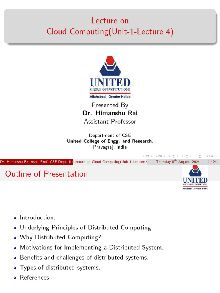 CLOUD_COMPUTING__U1L4 | PDF | Distributed Computing | Computer Network