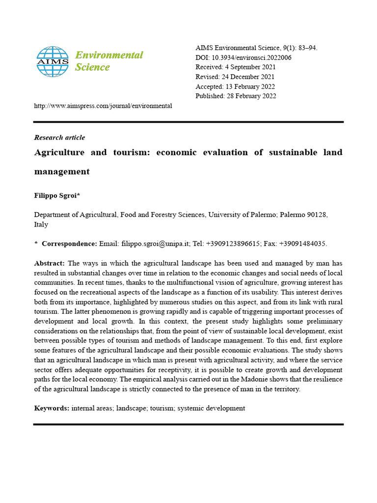 Economic Evaluation of Agri-Tourism | PDF | Atmosphere Of Earth ...