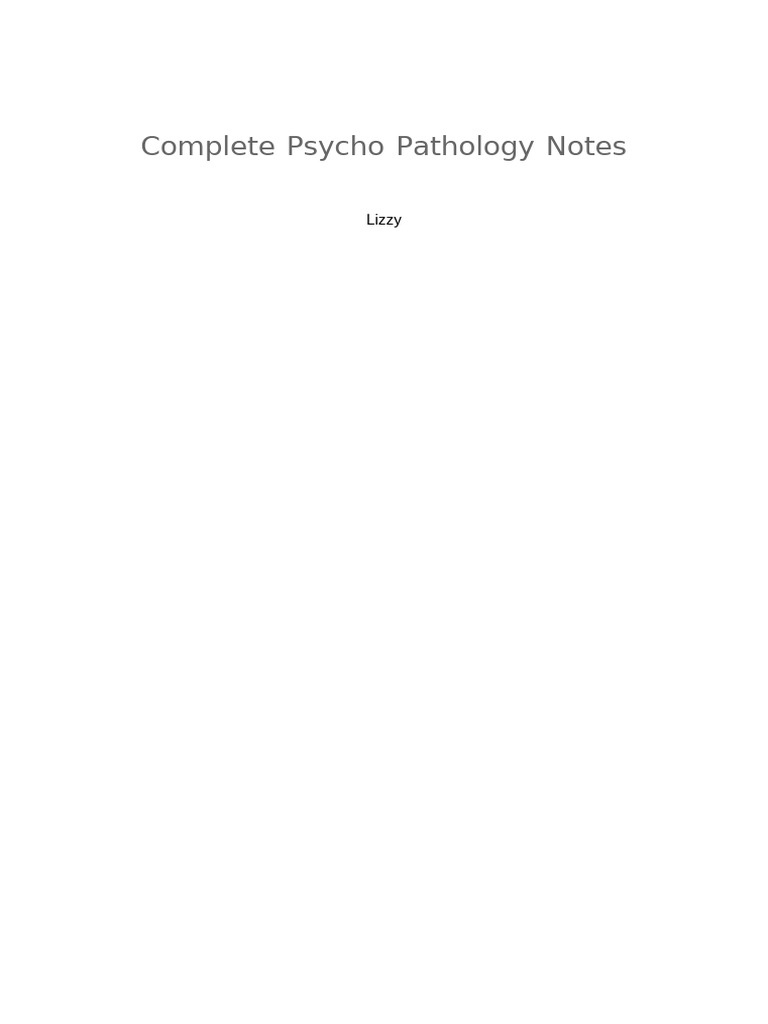 Understanding Psychopathology Basics | PDF | Mental Disorder | Major ...
