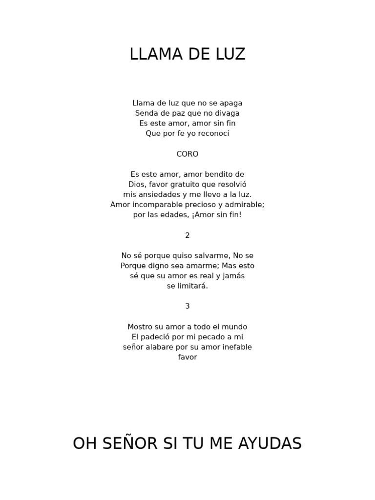 Cantos y letras de LLDM | PDF