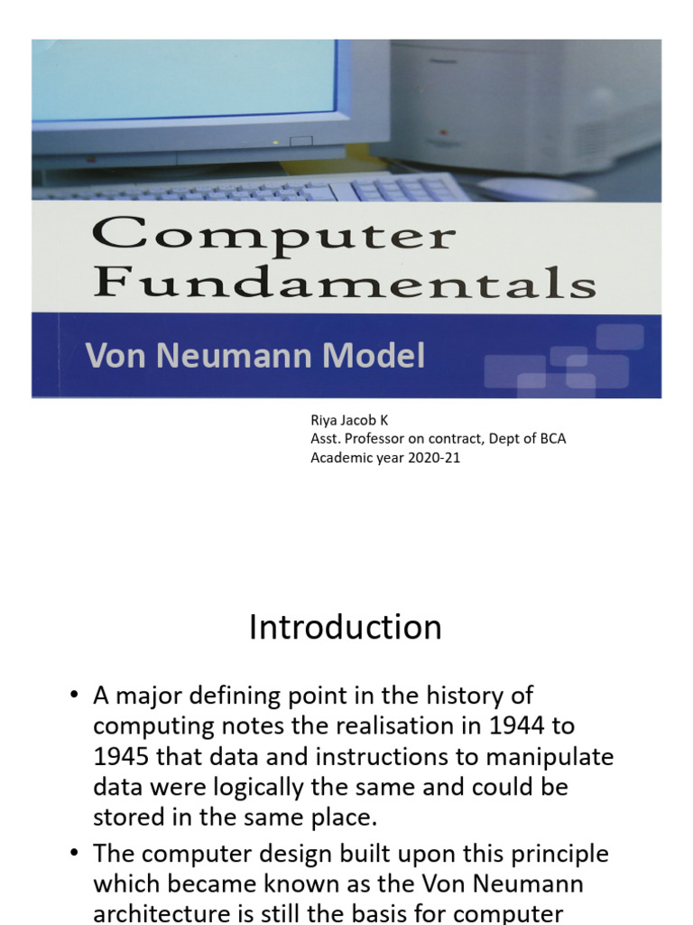 Computer Organization: Von Neumann Model | PDF | Central Processing ...