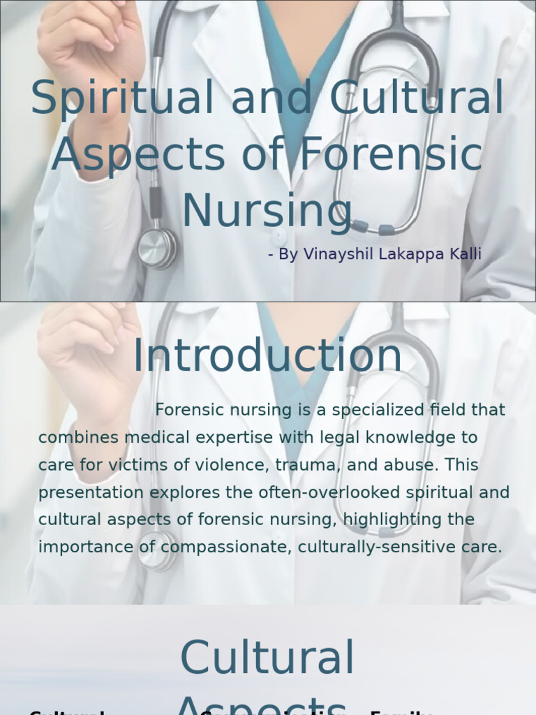 Cultural and Spiritual Care in Forensic Nursing | PDF | Psychological ...