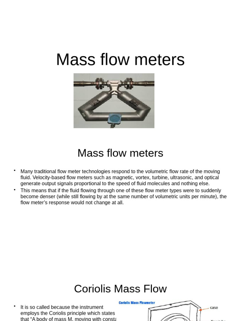 Understanding Mass Flow Meters | PDF | Flow Measurement | Fluid Dynamics