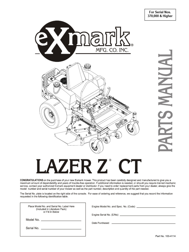 ExMark Parts Manual | PDF | Axle | Cargo