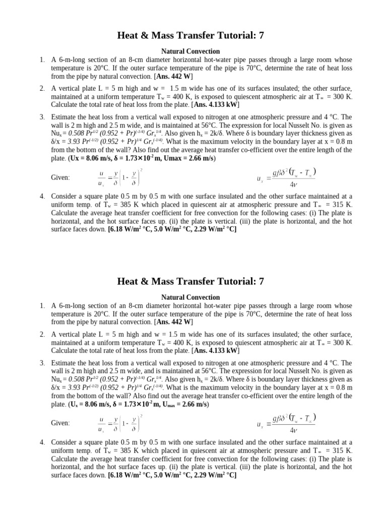 HMT Tutorial 7 | PDF | Heat Transfer | Physical Phenomena