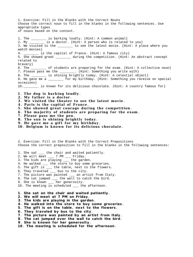 English Grammar Exercises for Students | PDF | Syllable | Phoneme