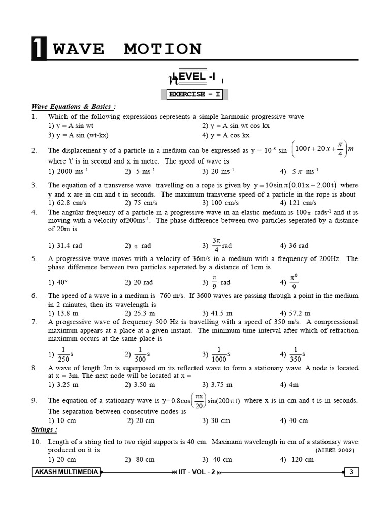 wave motion | PDF | Waves | Sound