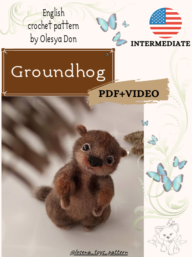 Groundhog Amigurumi Crochet Pattern | PDF | Crochet | Embroidery
