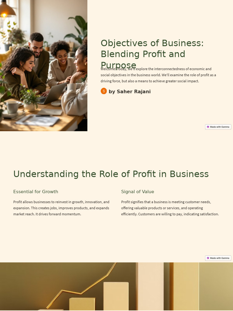 Unit 1.5 Objectives of Business Blending Profit and Purpose | PDF ...
