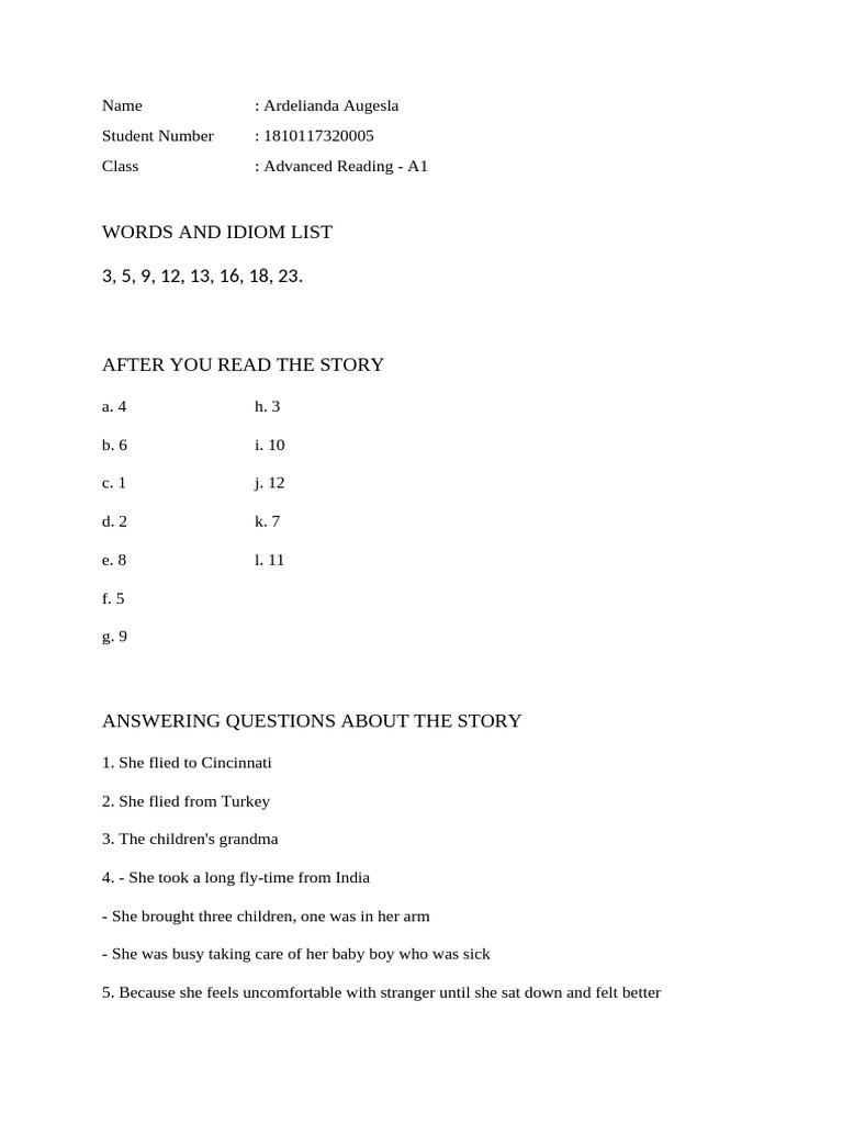 Advanced Reading Vocabulary and Comprehension | PDF