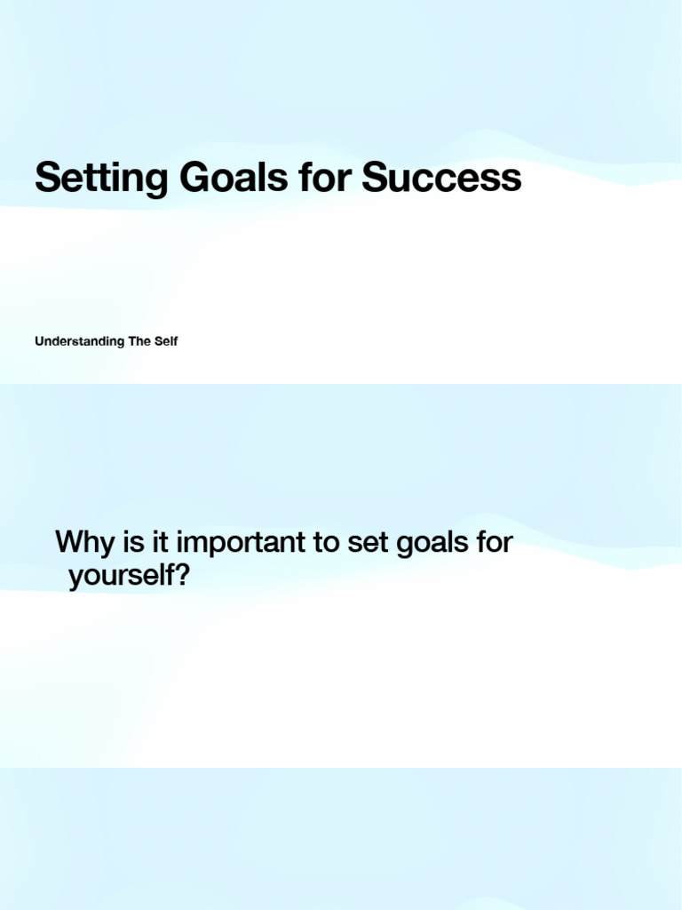 Setting Goals For Success | PDF | Self Efficacy | Goal Setting