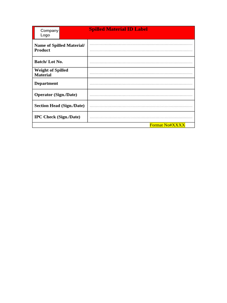 Spilled Material ID Label | PDF