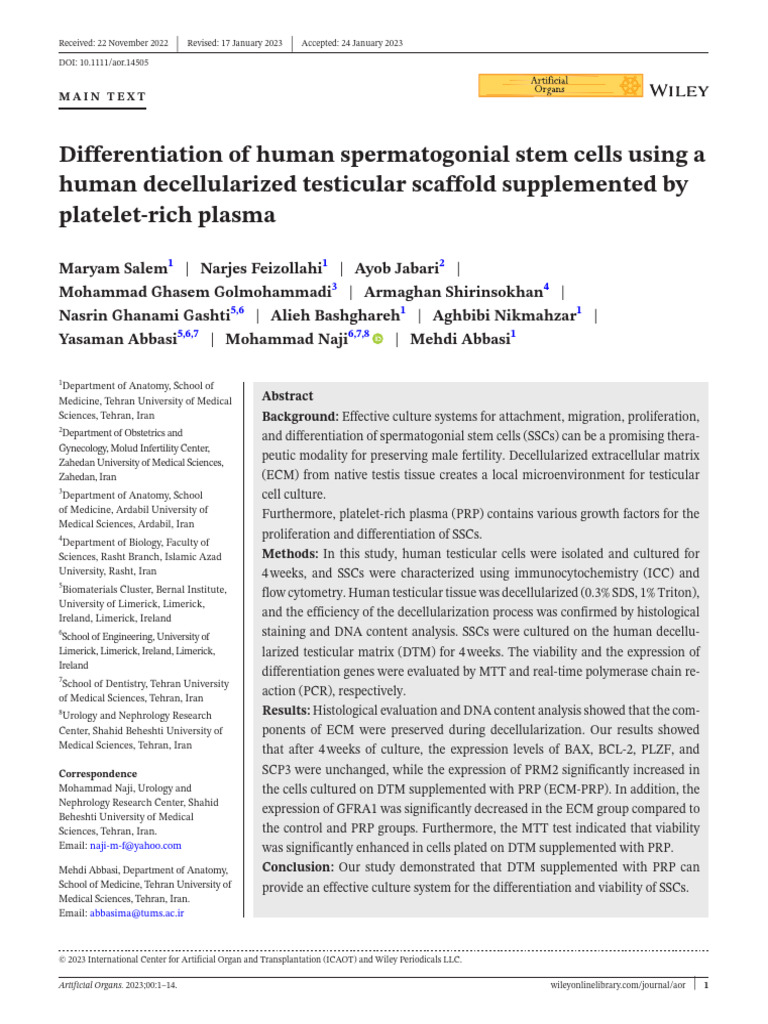 45-Differentiation of Human Spermatogonial Stem Cells Using A | PDF ...