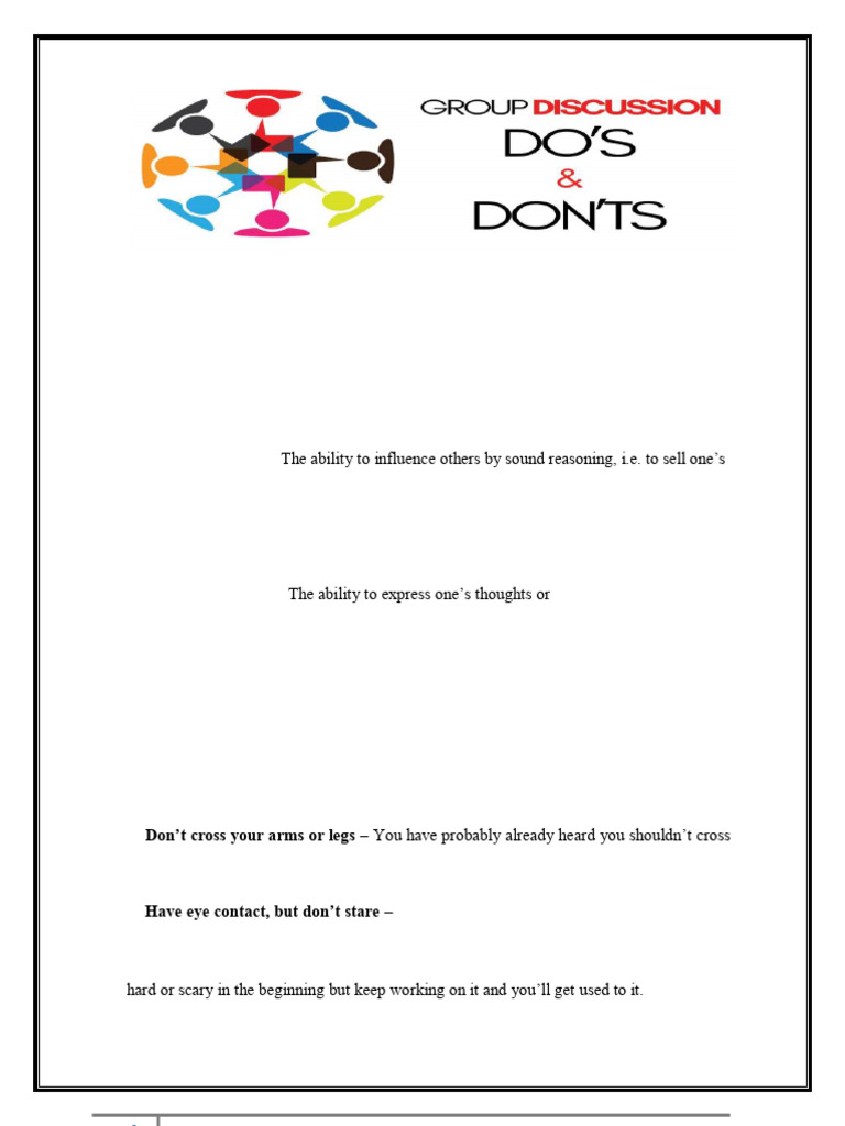 GROUP DISCUSSION | PDF | Body Language | Leadership