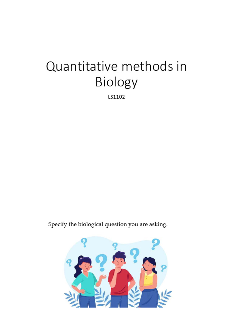 Quantitative Methods in Biology Experiment | PDF | Experiment | Hypothesis