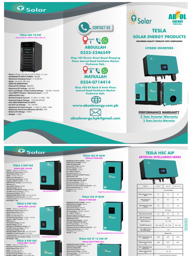 Tesla 6kW Hybrid Inverter Overview | PDF | Power Inverter | Alternating ...