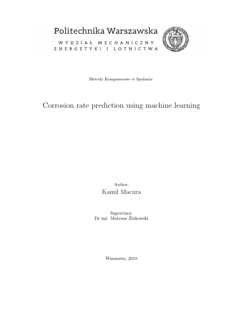 Corrosion Rate Prediction with ML | PDF | Linear Regression ...