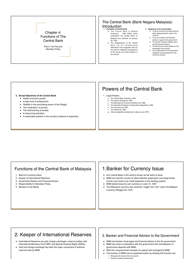 Central Bank Functions and Monetary Policy | PDF | Euro | Money