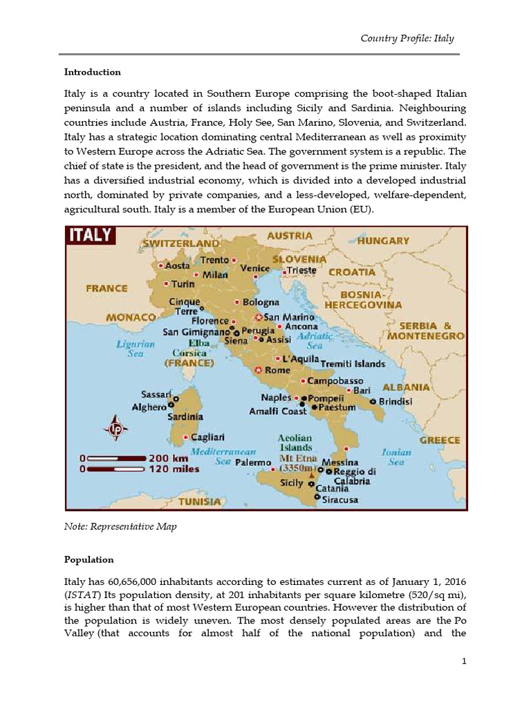 Italy Country Profile Overview | PDF | Italy | Unemployment