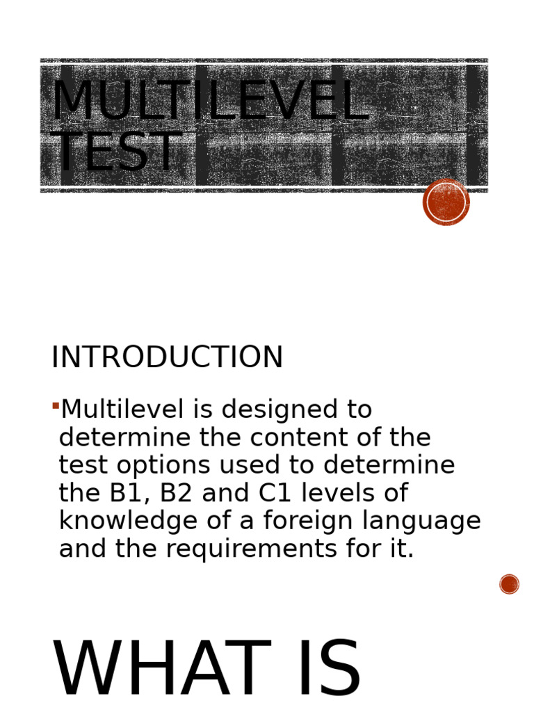 Multilevel Test Format | PDF