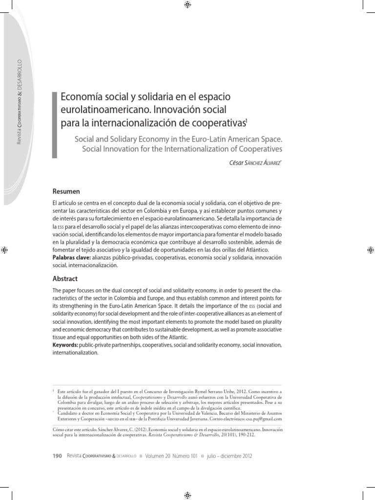 Economia Social y Solidaria en El Espaci | PDF | Cooperativa | Economía ...