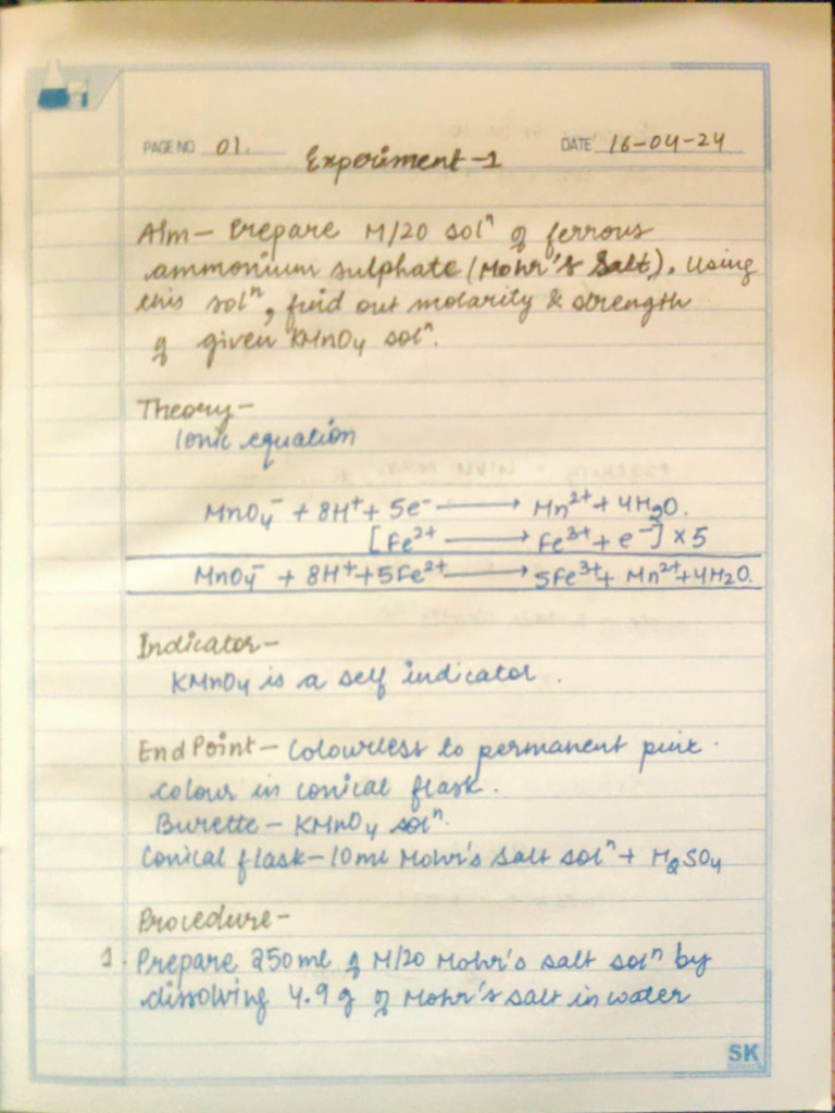 Chemistry Lab Manual Ex1-9 | PDF