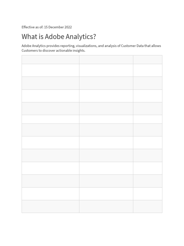 Adobe Analytics Product Overview | PDF | Analytics | Streaming Media