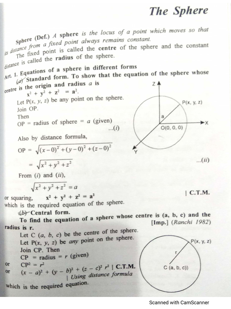 12.lecture Notes (Sphere-I) | PDF