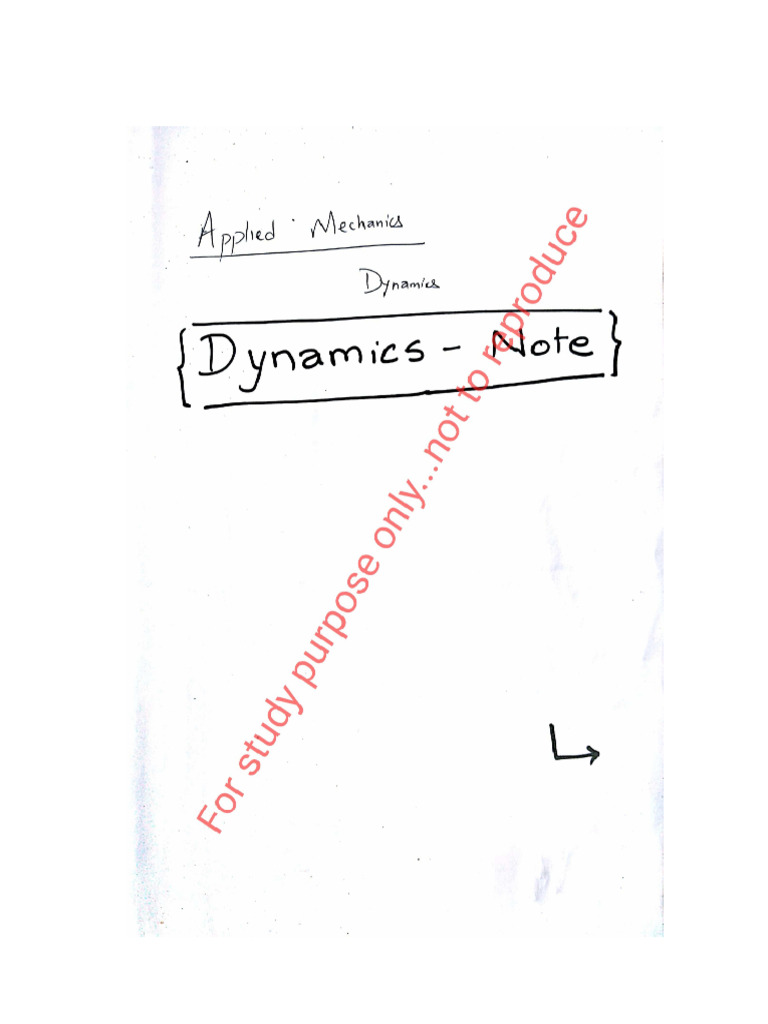 Mechanics Note | PDF