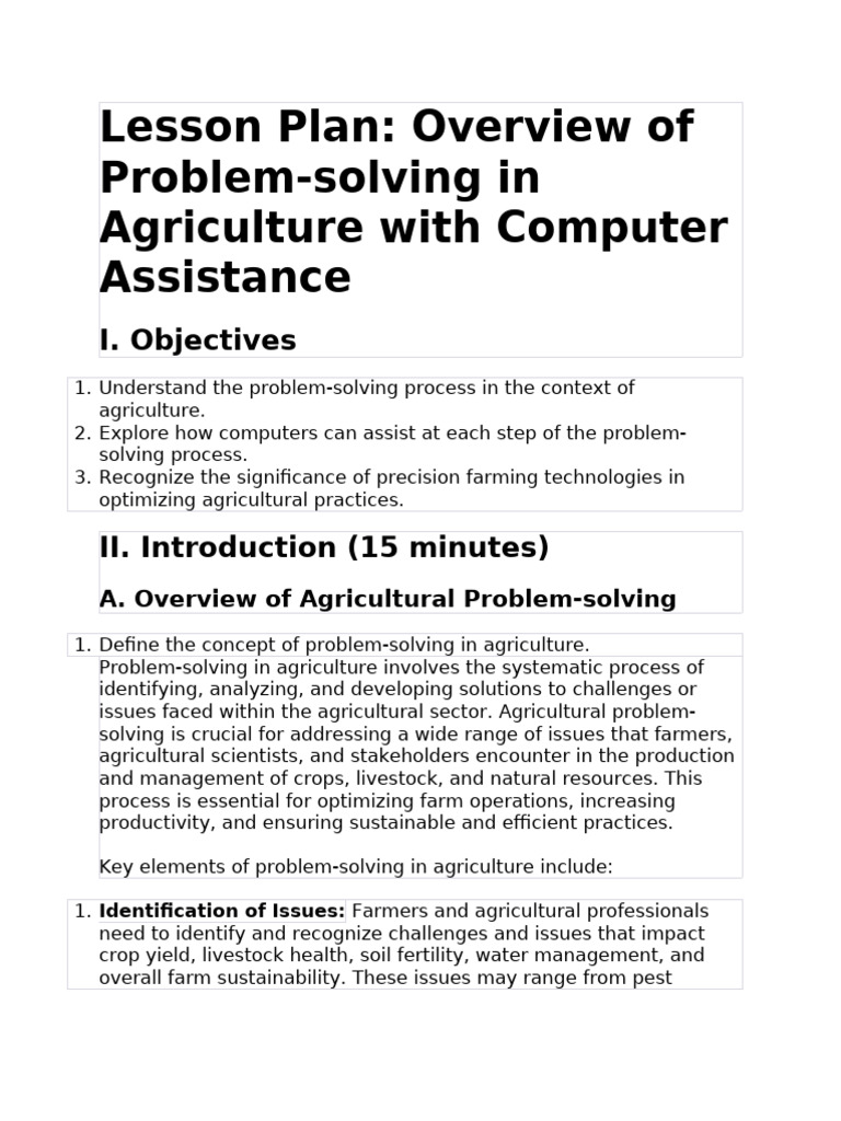 Lesson Plan 2 | PDF | Agriculture | Simulation