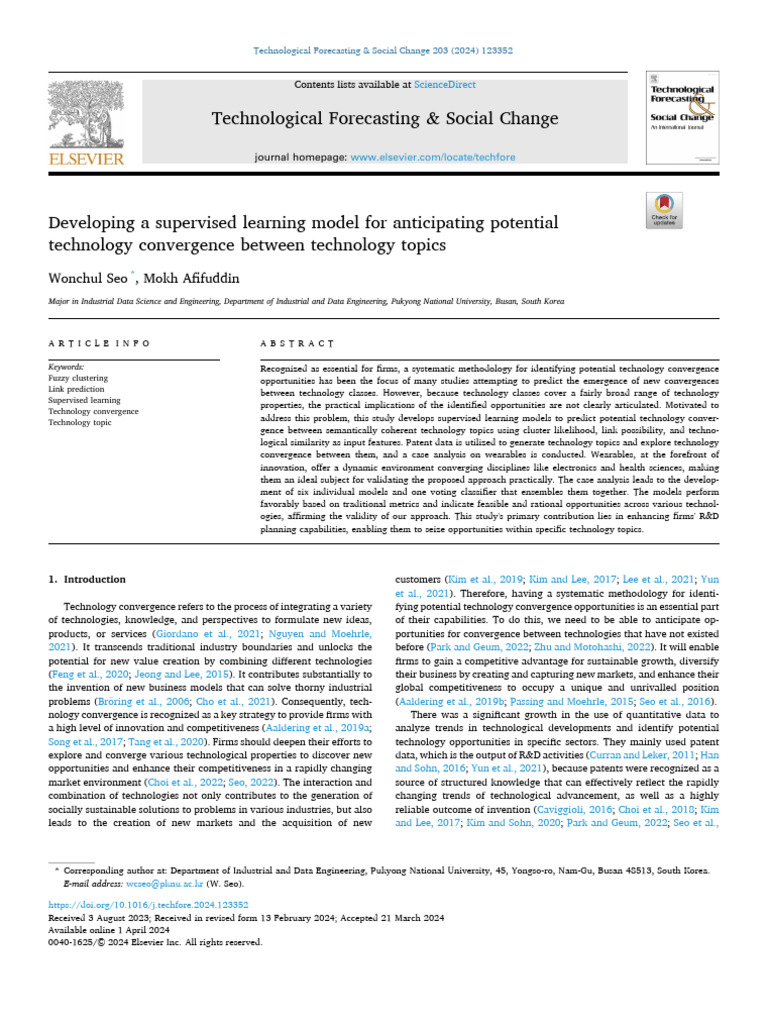 2024 - Developing A Supervised Learning Model For Anticipating ...