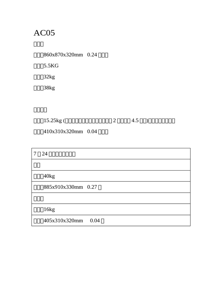 AC05标准包装重量 | PDF