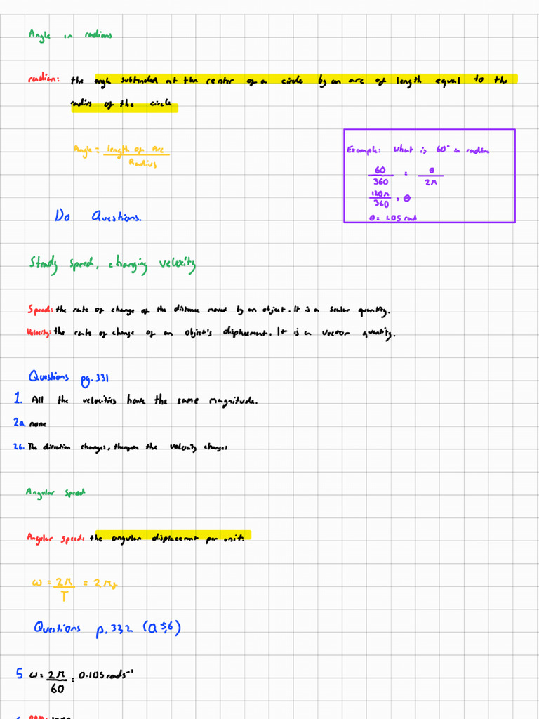 Circular Motion Notes A Level CAIE | PDF
