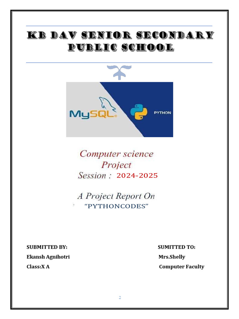 My-CS-Project-2023 (Title Page) | PDF