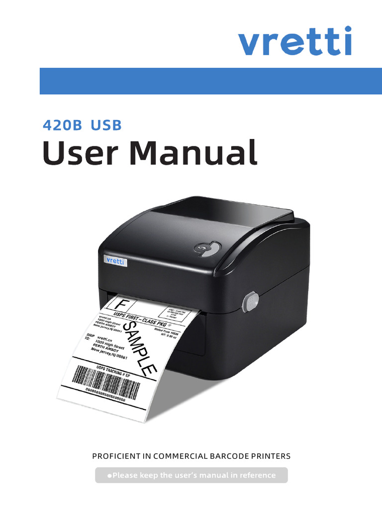 Vretti 420B Printer Setup Guide | PDF | Printer (Computing) | Icon ...