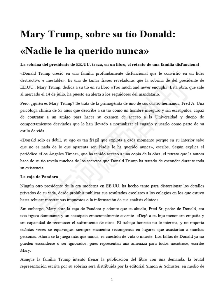 34.mary Trump | PDF | Donald Trump | Gobierno americano