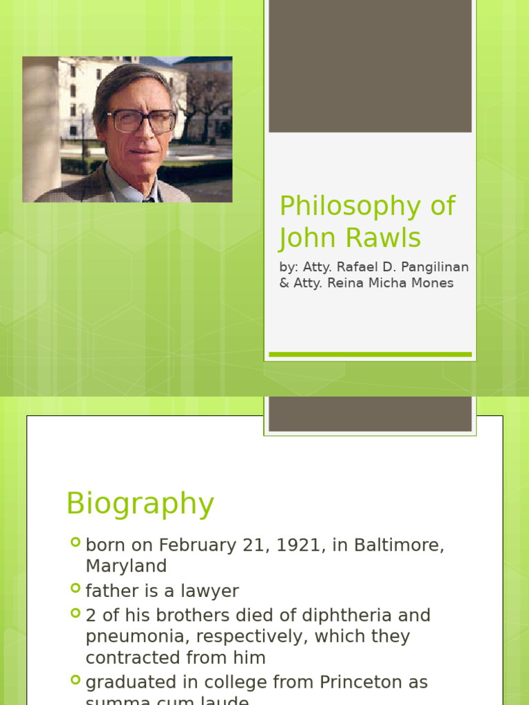 John Rawls' Theory of Justice - Atty. Rafael D. Pangilinan | PDF | John ...