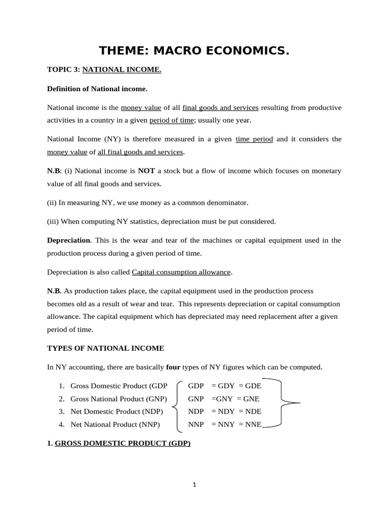National Income Notes 2022 | PDF | Gross Domestic Product | Consumption ...