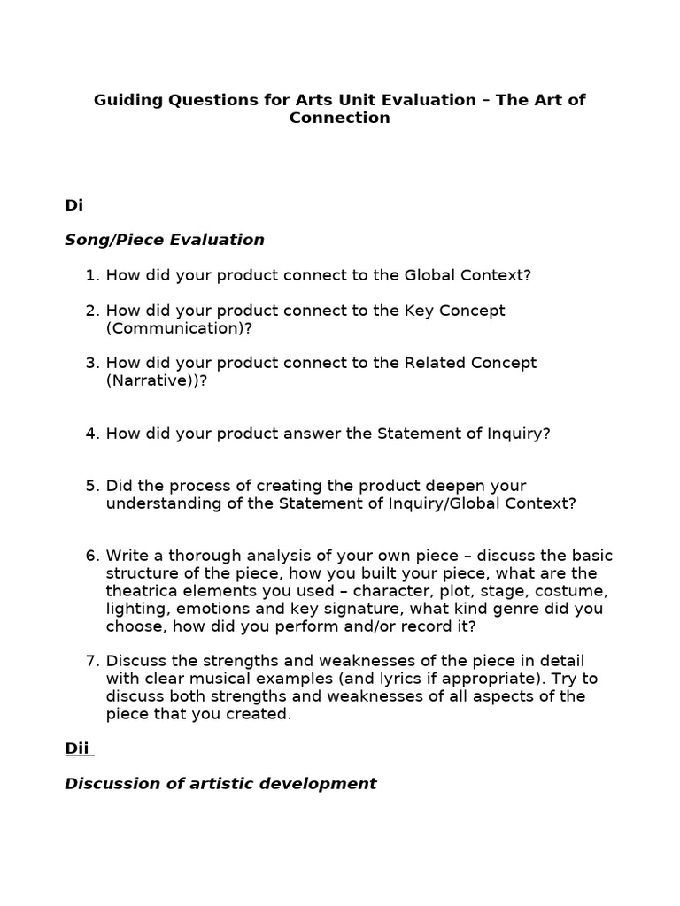 Guiding Evaluation Questions | PDF