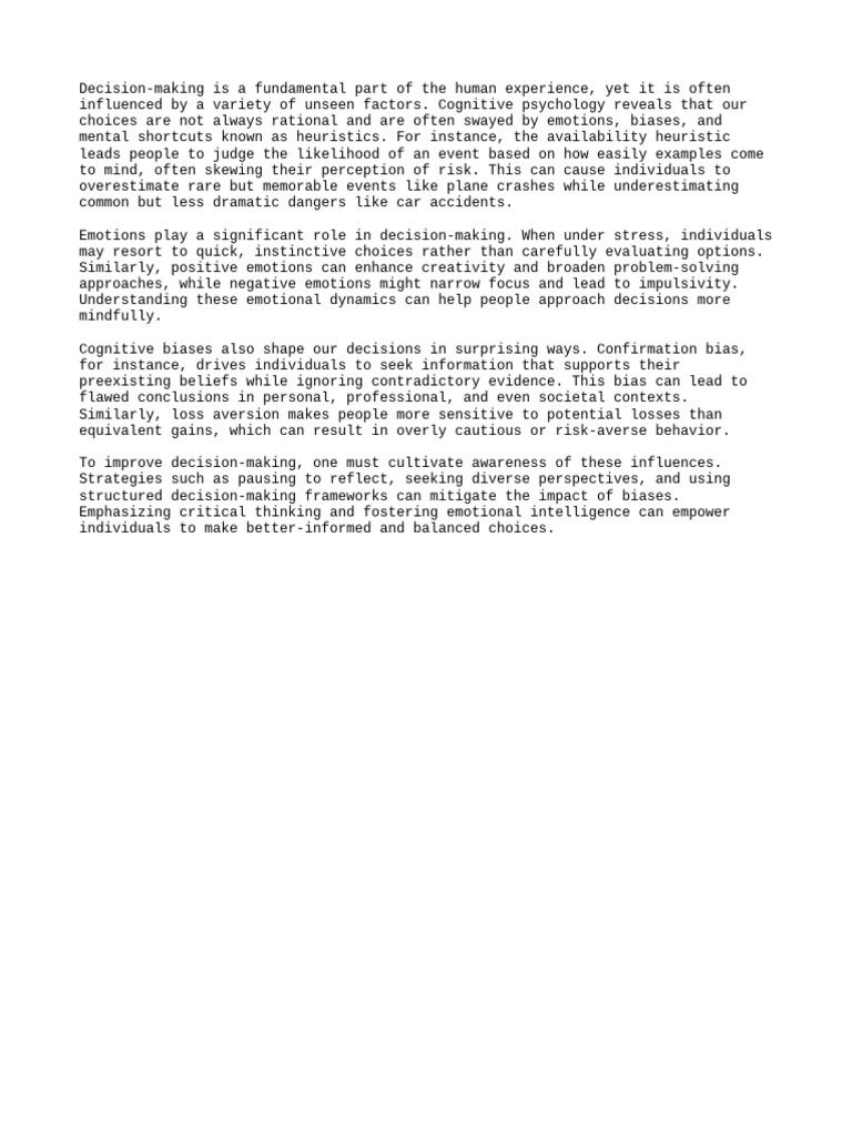 The psychology of decision making pdf